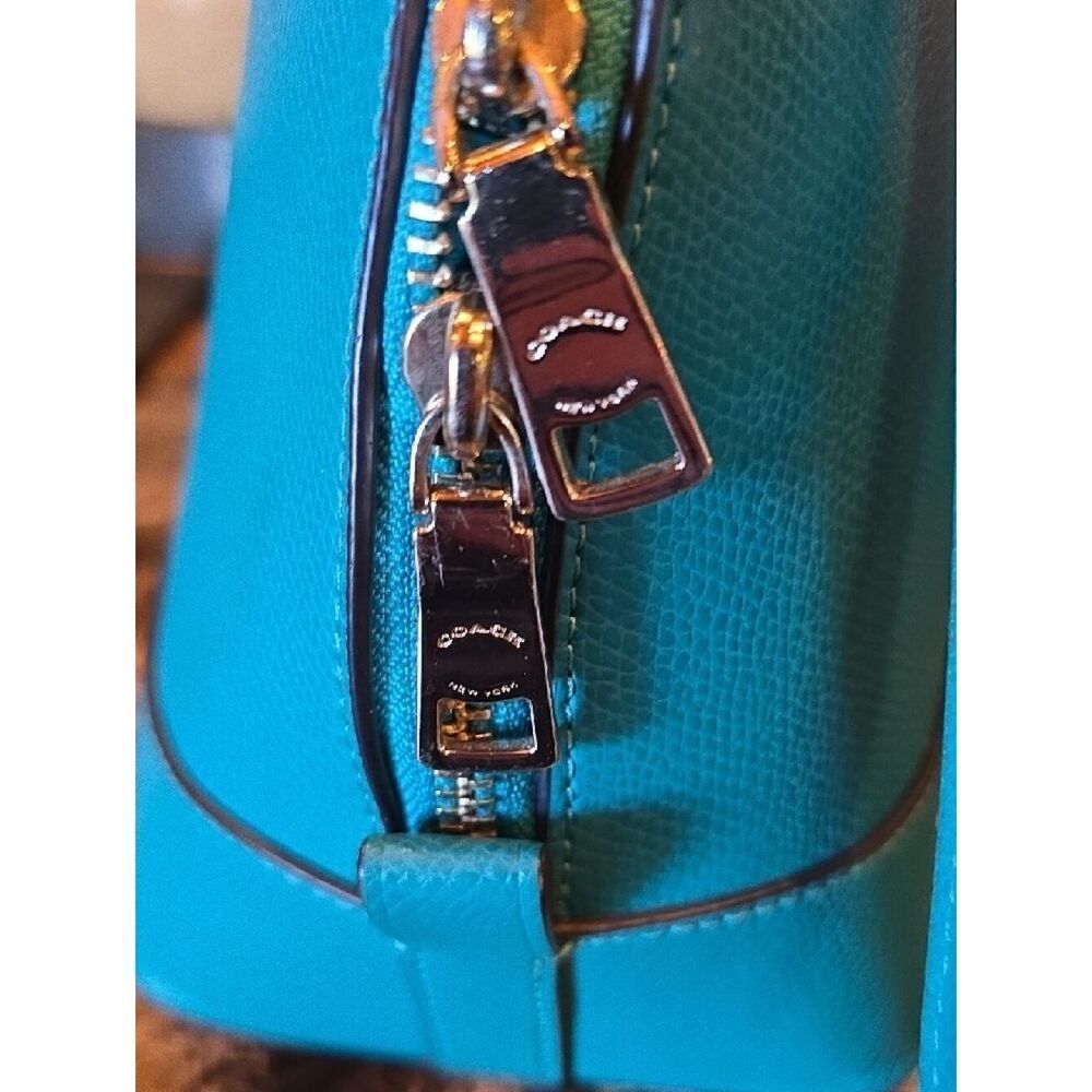 Coach Turquoise Dome Satchel - Structured Leather Handbag - Picture 5 of 16
